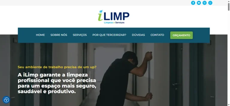 Site institucional da iLimp Serviços de Limpeza